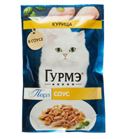 Корм для кошек Гурмэ Перл курица соус 75гр