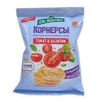 Чипсы цельнозерновые Корнерсы с томатом и базиликом 50гр