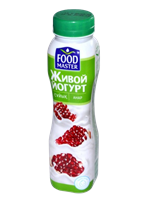 Питьевой Живой Йогурт со вкусом граната 0,28л