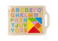Доска деревян Алфавит англ+фигуры