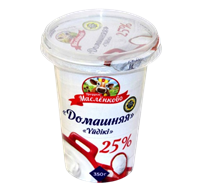 Сметана Масленково Домашняя 25% 350гр