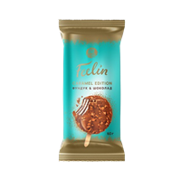 Мороженое FEELIN Пломбир Соленая карамель с фундуком и вафельной крошкой 60гр