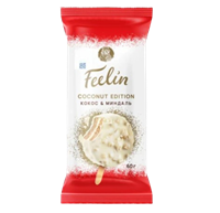 Мороженое FEELIN Пломбир с ароматом миндаля и кокоса 60гр