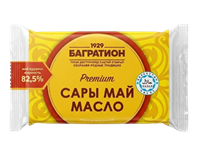 Масло Багратион Премиум Традиционное сладко-сливочное 82.5% флоу-пак 180гр