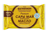 Масло Багратион Премиум шоколадное 62% флоу-пак 180гр