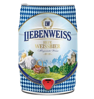Пиво Liebenweiss Hefe Weissbier, 5,5% Германия ж/б 5л 