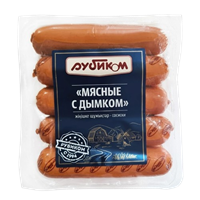 Сосиски Рубиком мясные с дымком 500гр