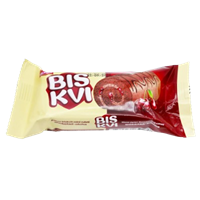 Рулет BISKVI с шоколадным кремом и вешневым желе 35гр.