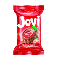 Кекс Jovi с клубничным желе глазированный 30гр