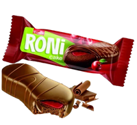 Кекс Roni глазированный с вишневым желе 32гр  