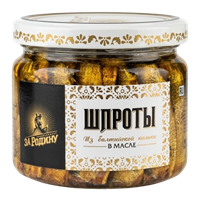 Шпроты За Родину в масле стекло 270гр 