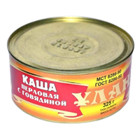 Каша Улан перловая с говядиной 325гр 