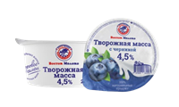 Творожная масса Восток Молоко с черникой 4,5% 200гр