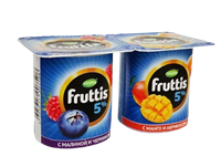 Йогурт Fruttis Малина-черника-Абрикос-манго 5% 115гр