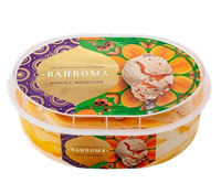 Мороженое Bahroma Курага с миндалем в ванне 450гр