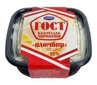 Мороженое ГОСТ Пломбир 15% ванна 400гр