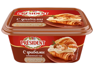 Сыр плавленный Президент с грибами 45% 400гр
