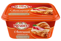 Сыр плавленный Президент с ветчиной 45% 400гр