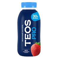 Коктейль молочный Teos Pro Клубника 330гр