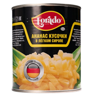 Ананас Lorado кусочки в легком сиропе 850мл
