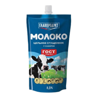 Молоко Главпродукт цельное сгущенное с сахаром дой-пак 270гр