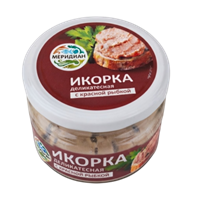 Икорка Меридиан деликатесная с красной рыбкой 160гр