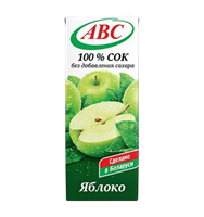 Сок АВС яблочный осветлен. 0,2л