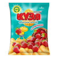 Кукурузные палочки Кузя со вкусом Клубники 100гр