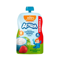 Пюре Агуша Яблоко Клубника Творог 80гр