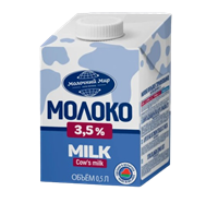 Молоко Молочный мир стерилизованное 3,5% 0,5 л